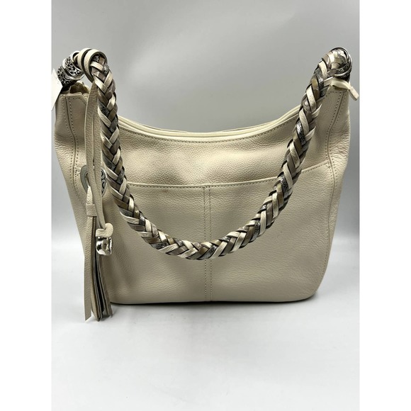 Brighton Handbags - Brighton Barbados Zip top Hobo  Shoulder Bag Cream NWT